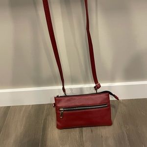 Denver Hayes Red Cross Body Purse that Can also be a Wallet